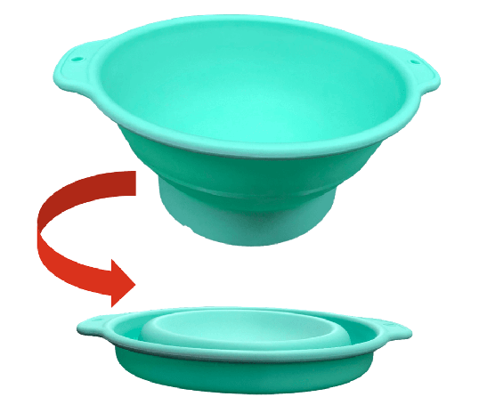 Multifunctional, collapsible silicone bowl
