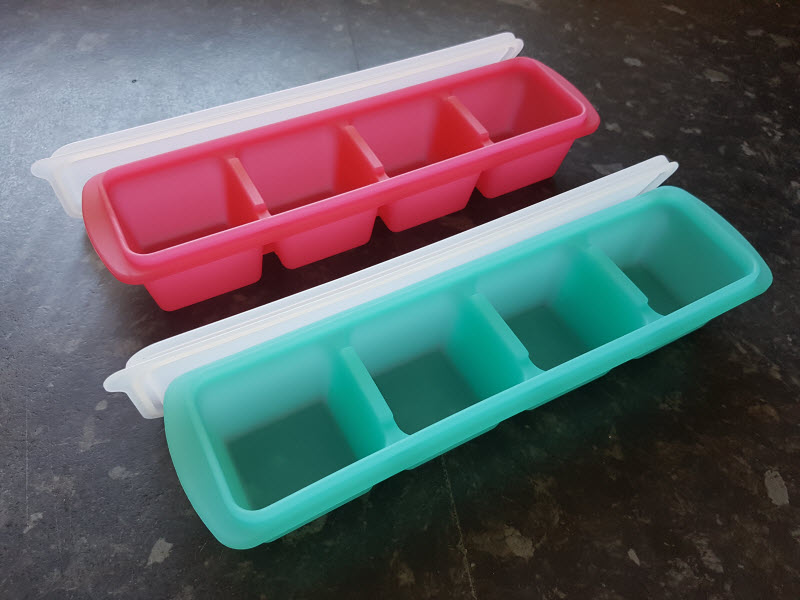 Large ice cube silicone mould tray with lid (stackable), slim design – easy twist & release, premium quality (2 tray pack)