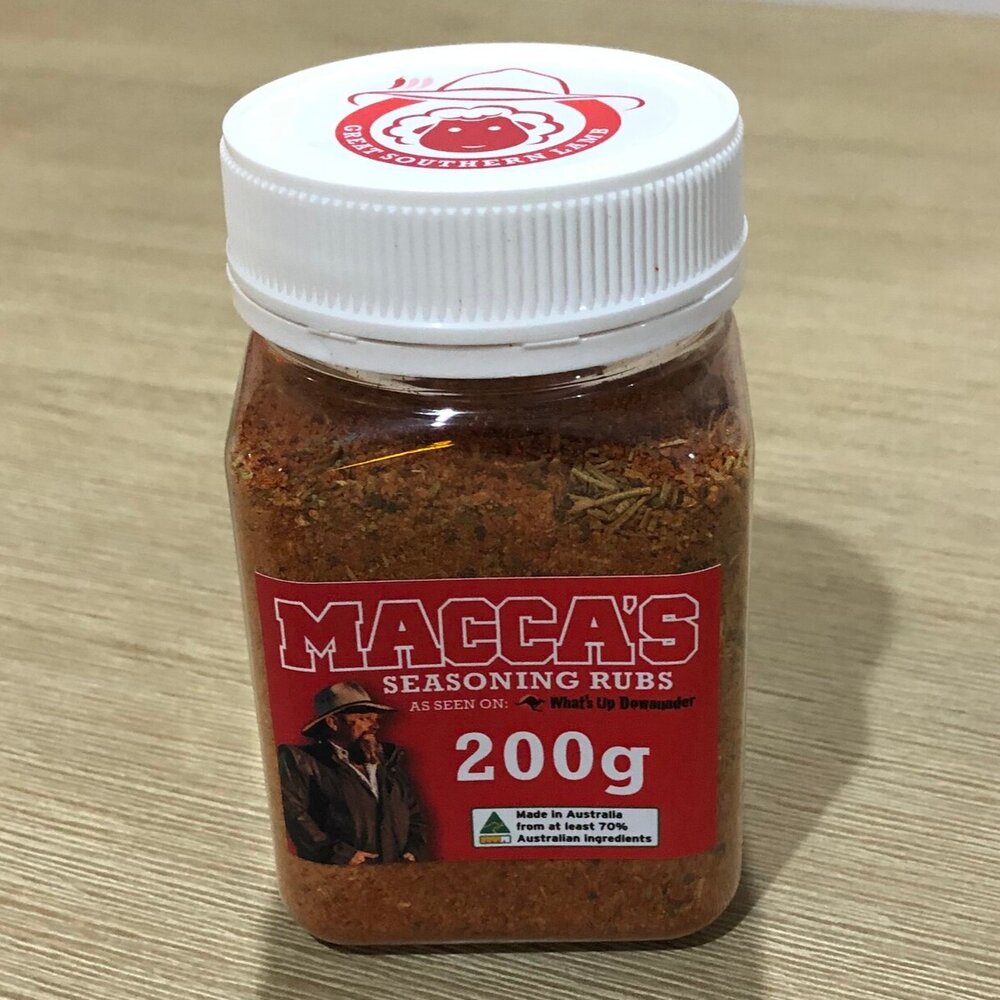 Macca’s bbq seasoning rubs – great southern lamb 150g