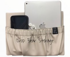 Mini storage pocket in vinyl. latte colour. 100% australian made and owned